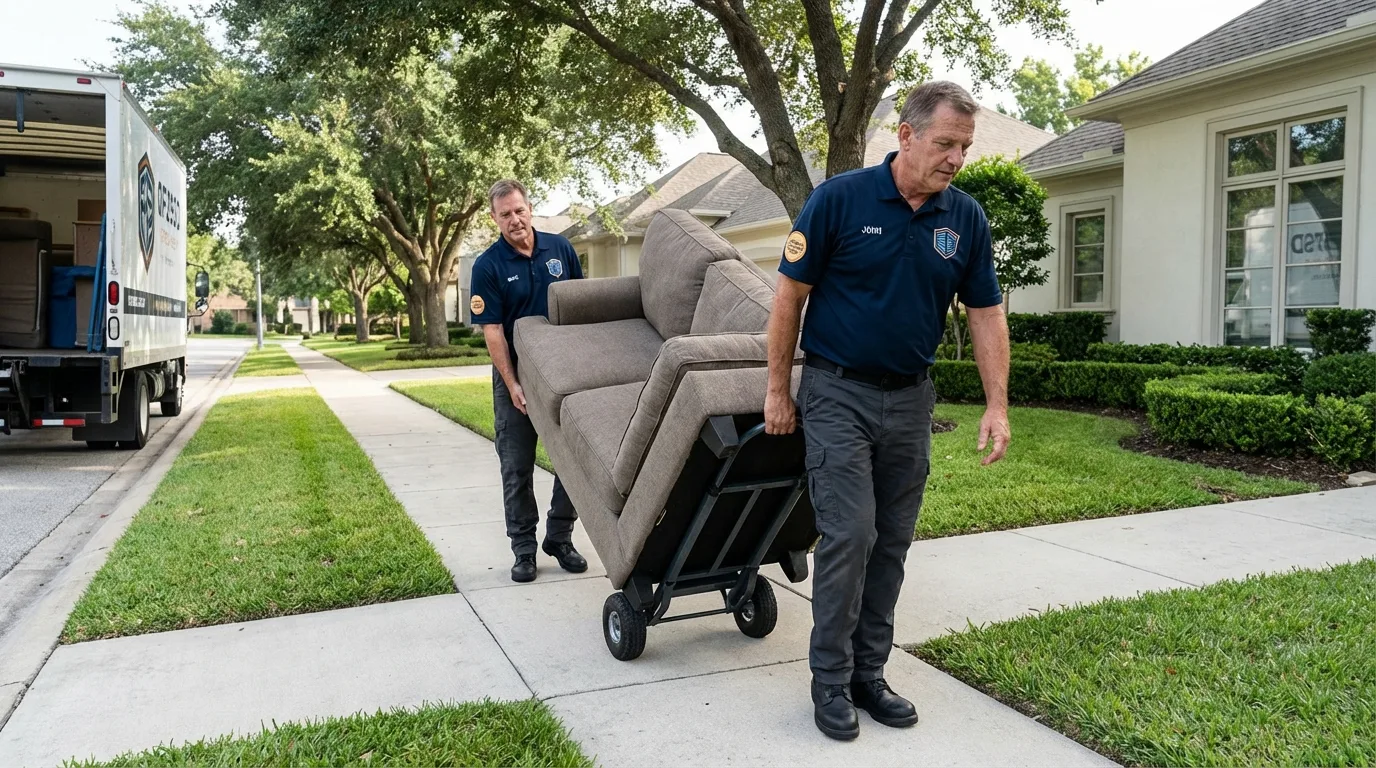 Local residential moving crew loading furniture in Portsmouth, NH
